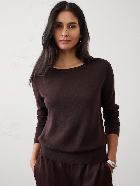 Merino Wool Boat-Neck Sweater