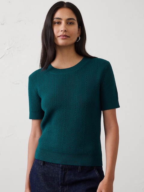 Cotton Ribbed Textured Sweater