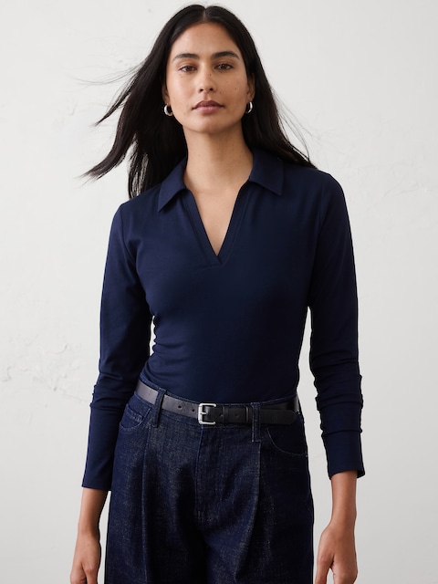 Soft Stretch Polo Top