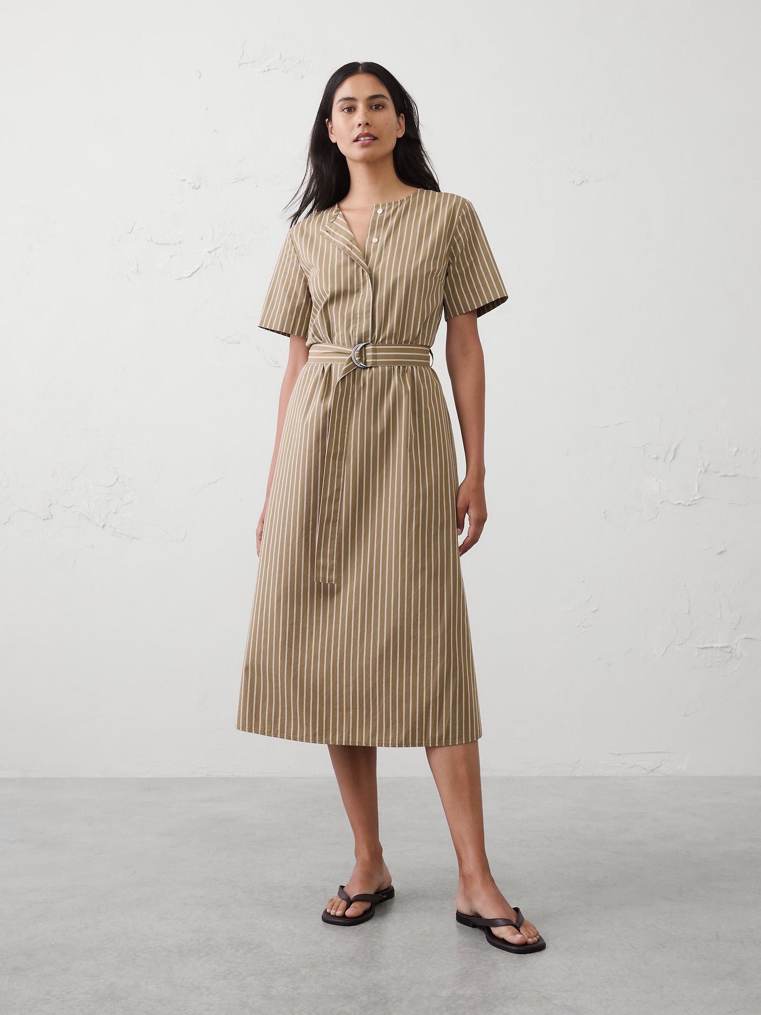 Image number 1 showing, Poplin Midi Dress