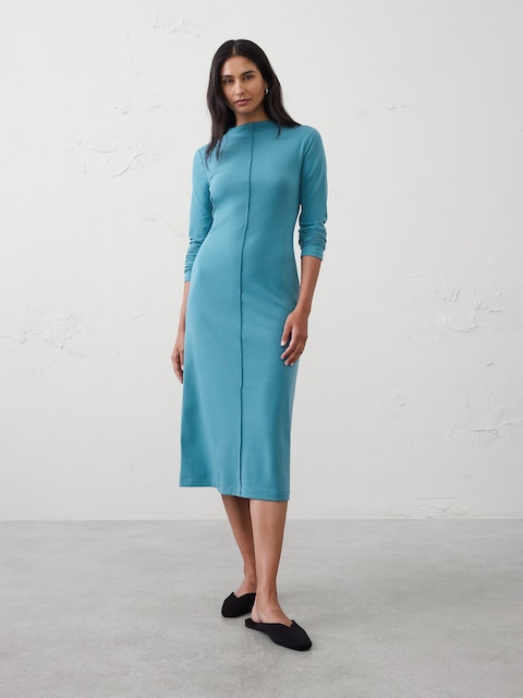Cozy Ribbed Knit Midi Dress