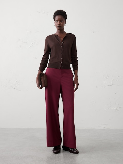 Hayden Sculpted Stretch Wide-Leg High-Rise Pant