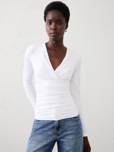 Soft Stretch Shirred Top