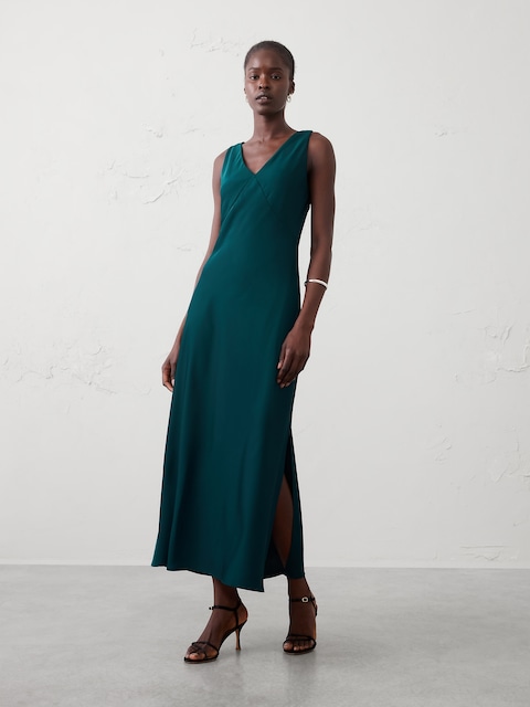 Bias-Side Slit Maxi Dress