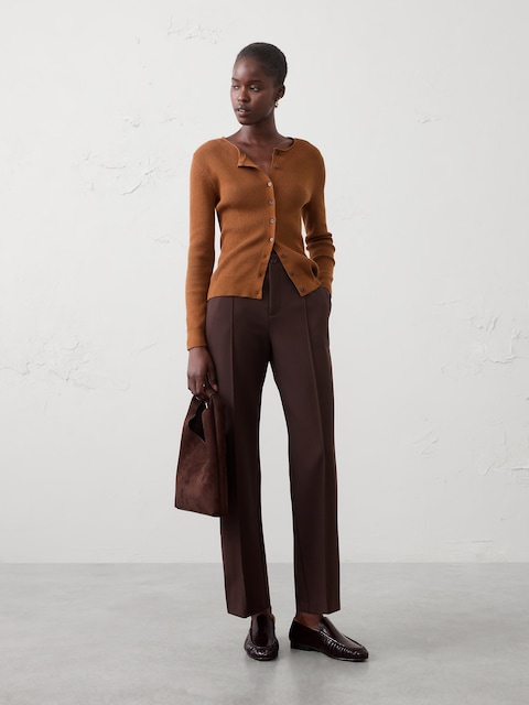Straight High-Rise Ponte Pant