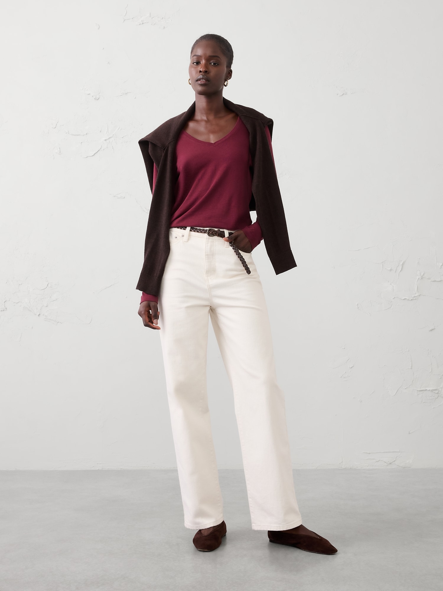 Image number 3 showing, Timeless Long-Sleeve V-Neck T-Shirt