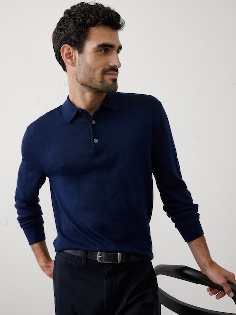 Merino Wool Polo Sweater