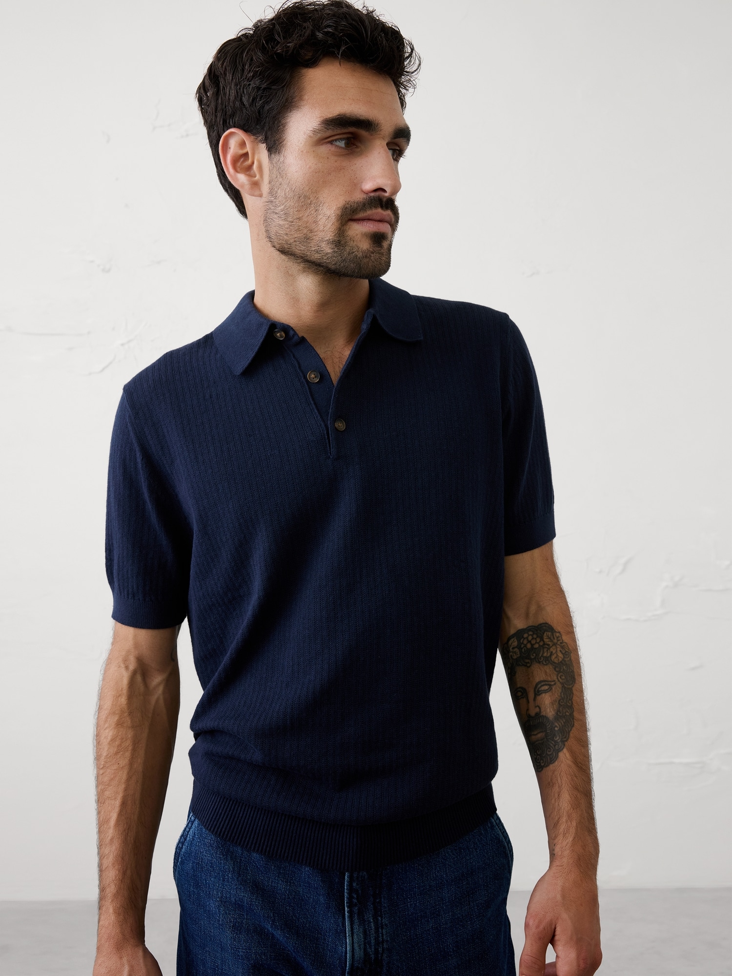 Textured Sweater Polo