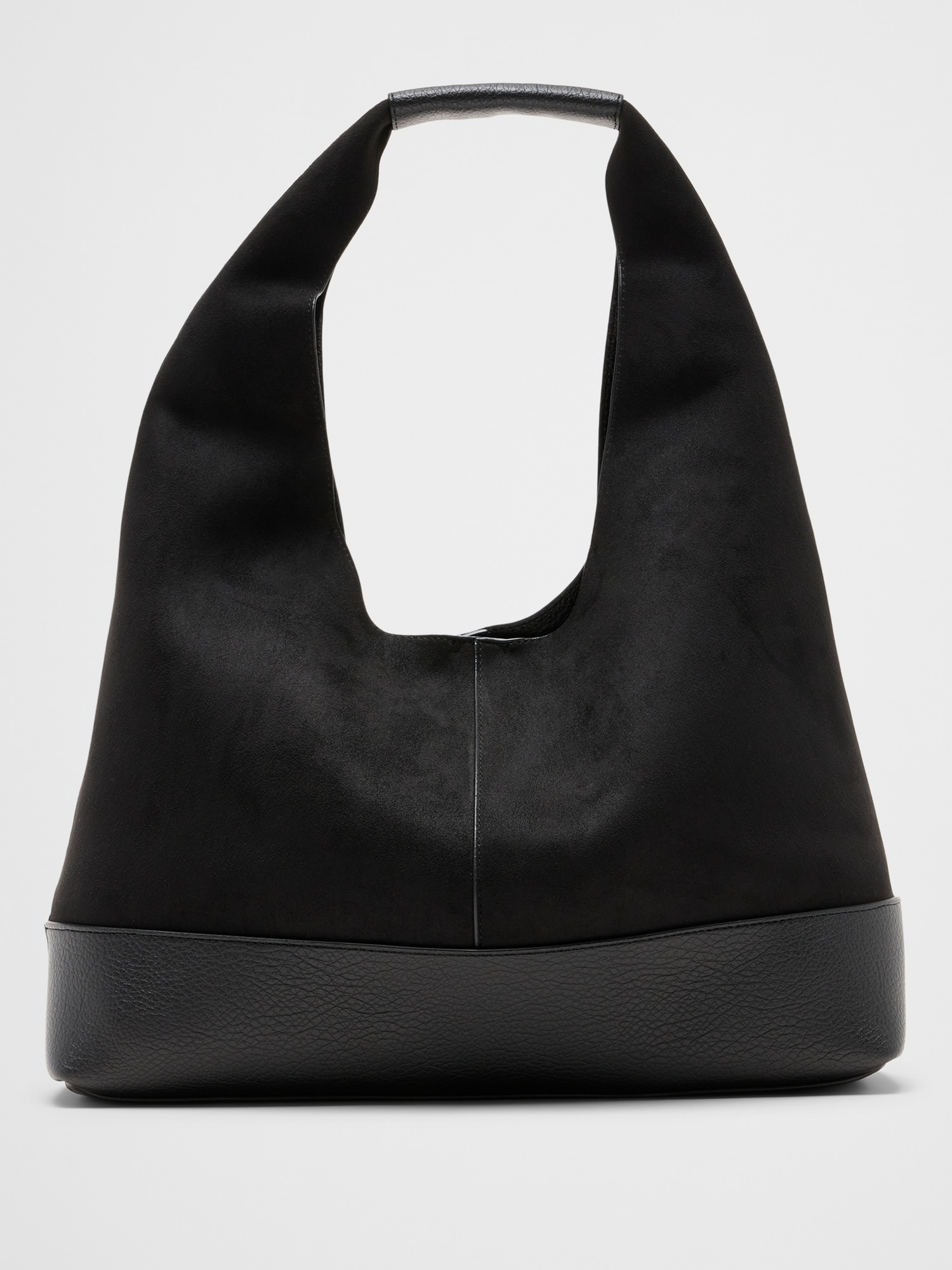 Vegan Suede Mixed Media Medium Slouchy Tote