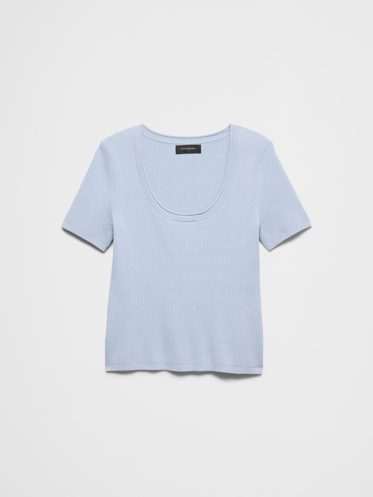 Image number 4 showing, Cotton Ribbed Scoop-Neck Sweater