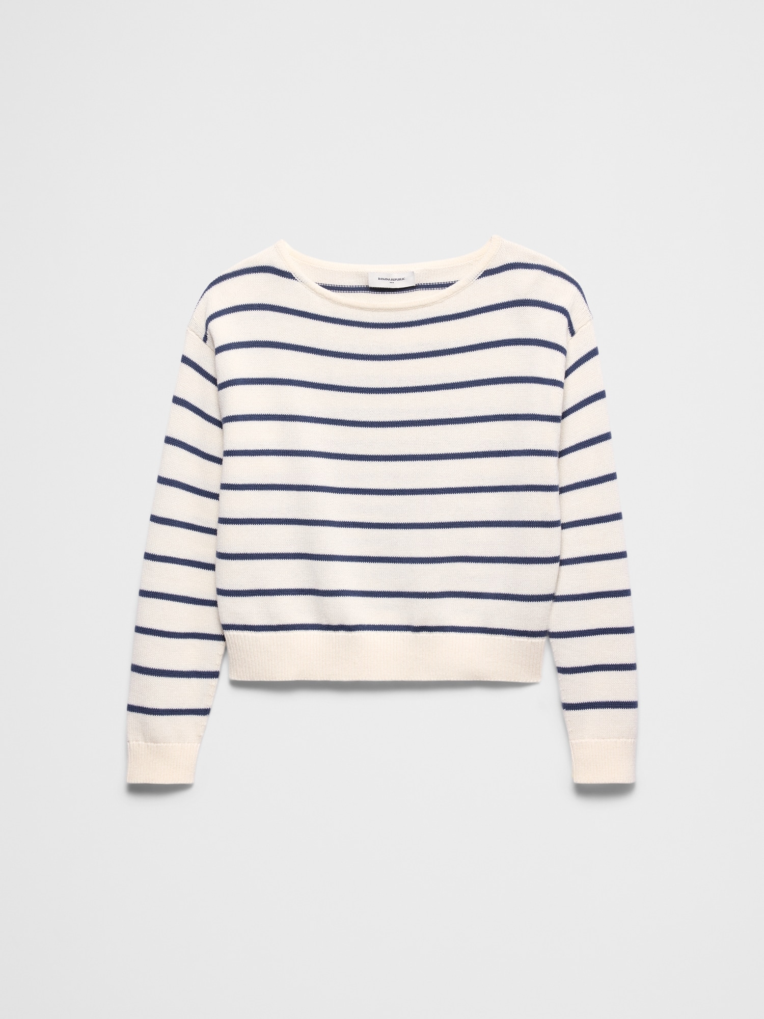 Image number 4 showing, Cotton Striped Boat-Neck Sweater