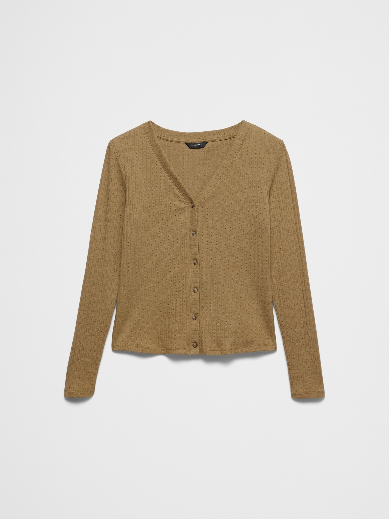 Image number 4 showing, Pointelle Ribbed Cardigan