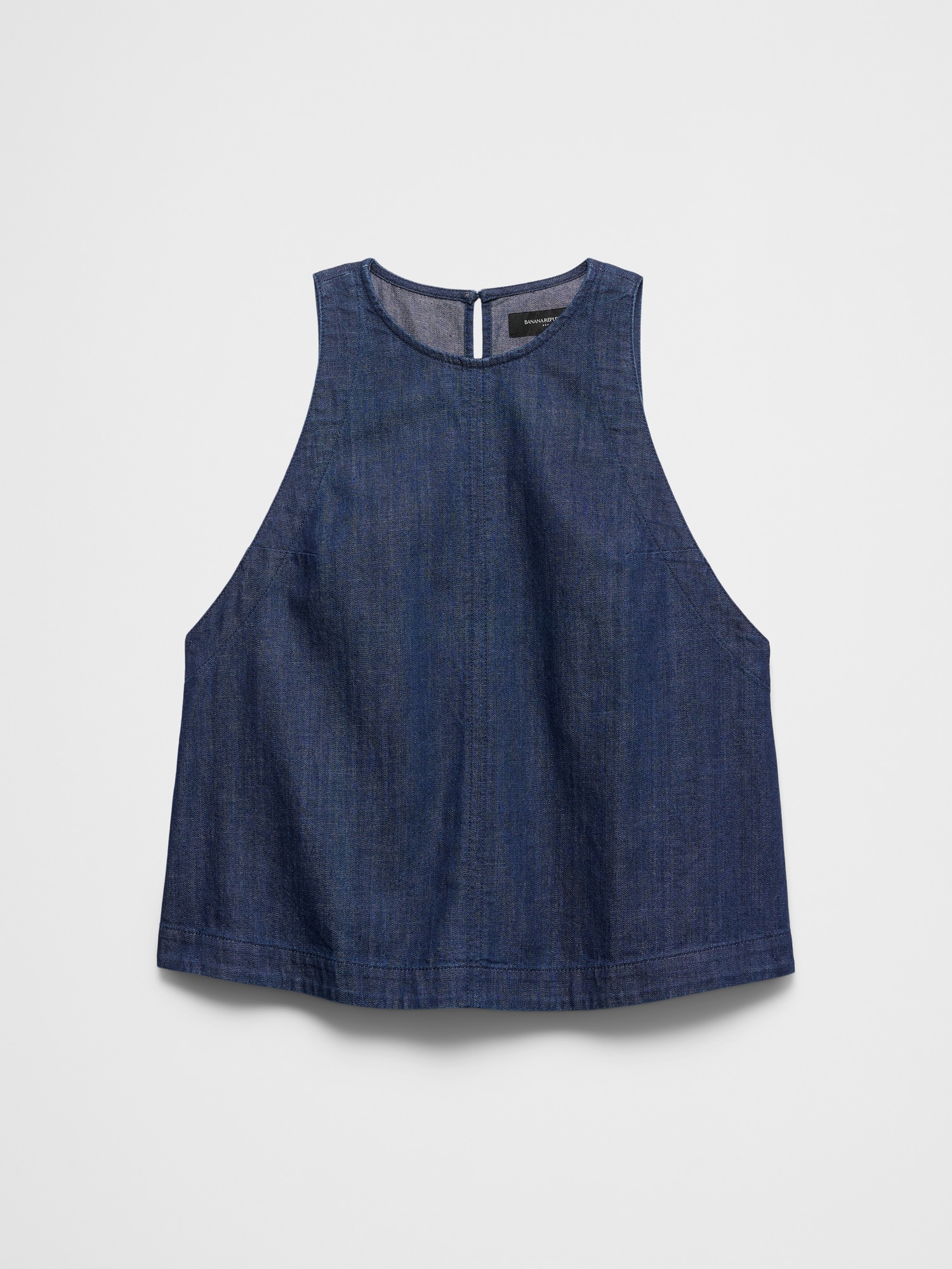 Image number 4 showing, Denim High-Neck Top
