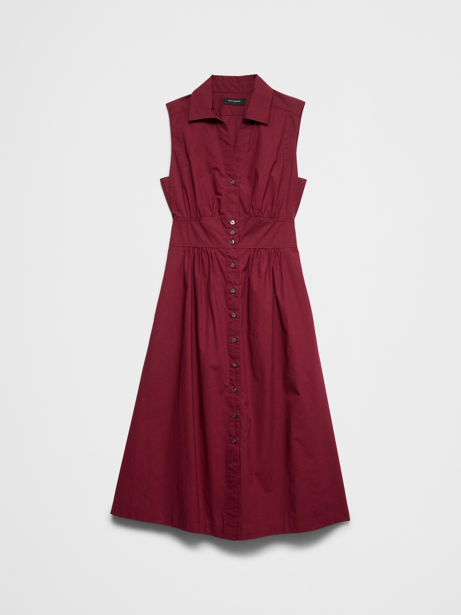 Image number 4 showing, Poplin Collared Button-Down Midi Dress