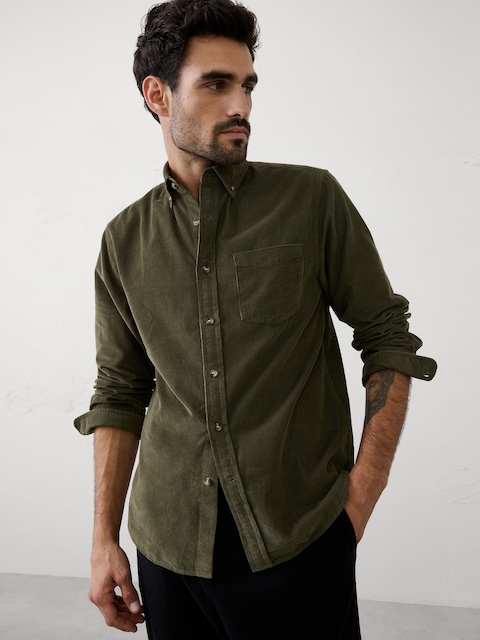 Slim-Fit Fine Wale Corduroy Shirt