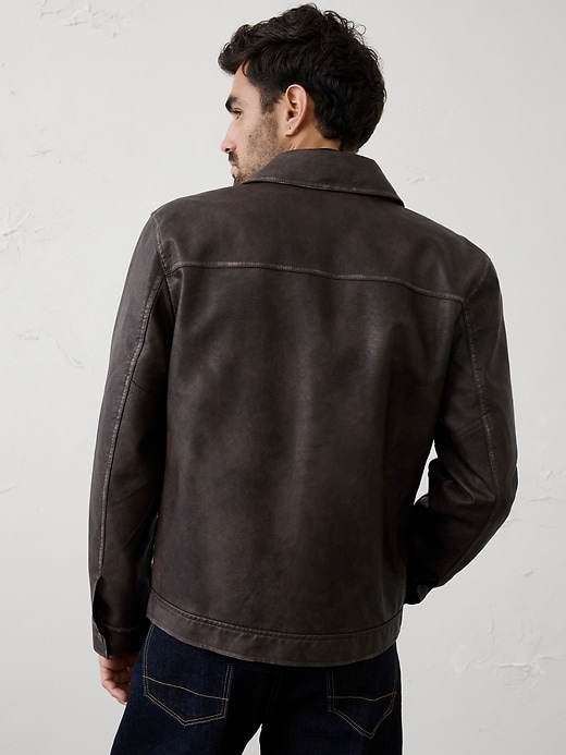 Vegan Leather Zip Jacket | Banana Republic Factory