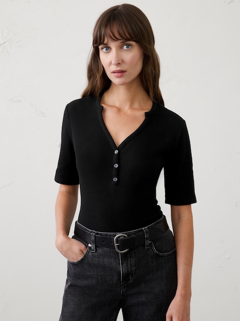Waffle Knit Henley