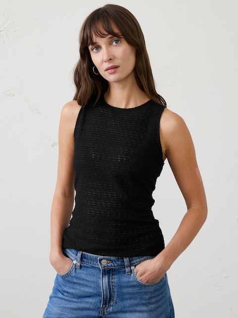 Sheer Jaquard Tank