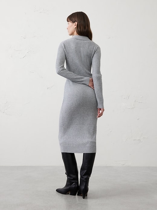 Ribbed Polo Midi Sweater Dress | Banana Republic Factory