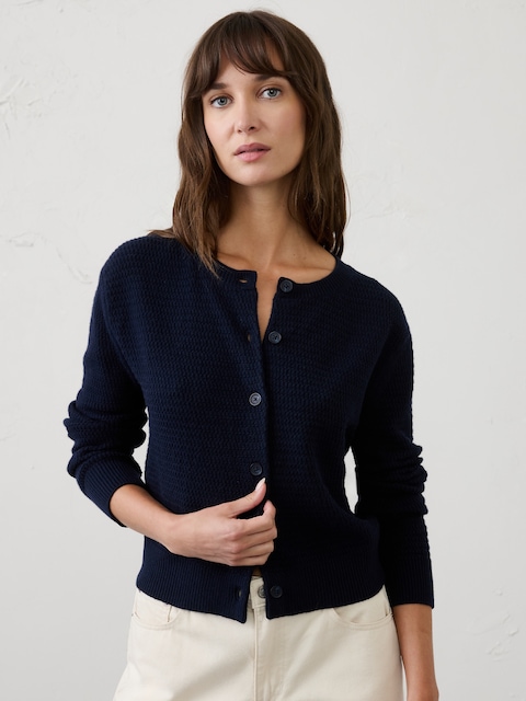Textured Cardigan Sweater