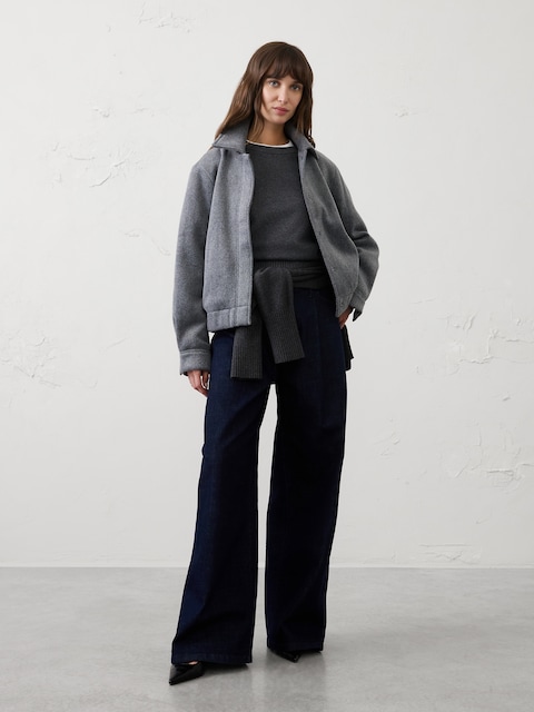 Knit Melton Short Jacket