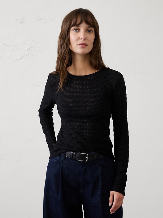 Sheer Jaquard T-Shirt | Banana Republic Factory