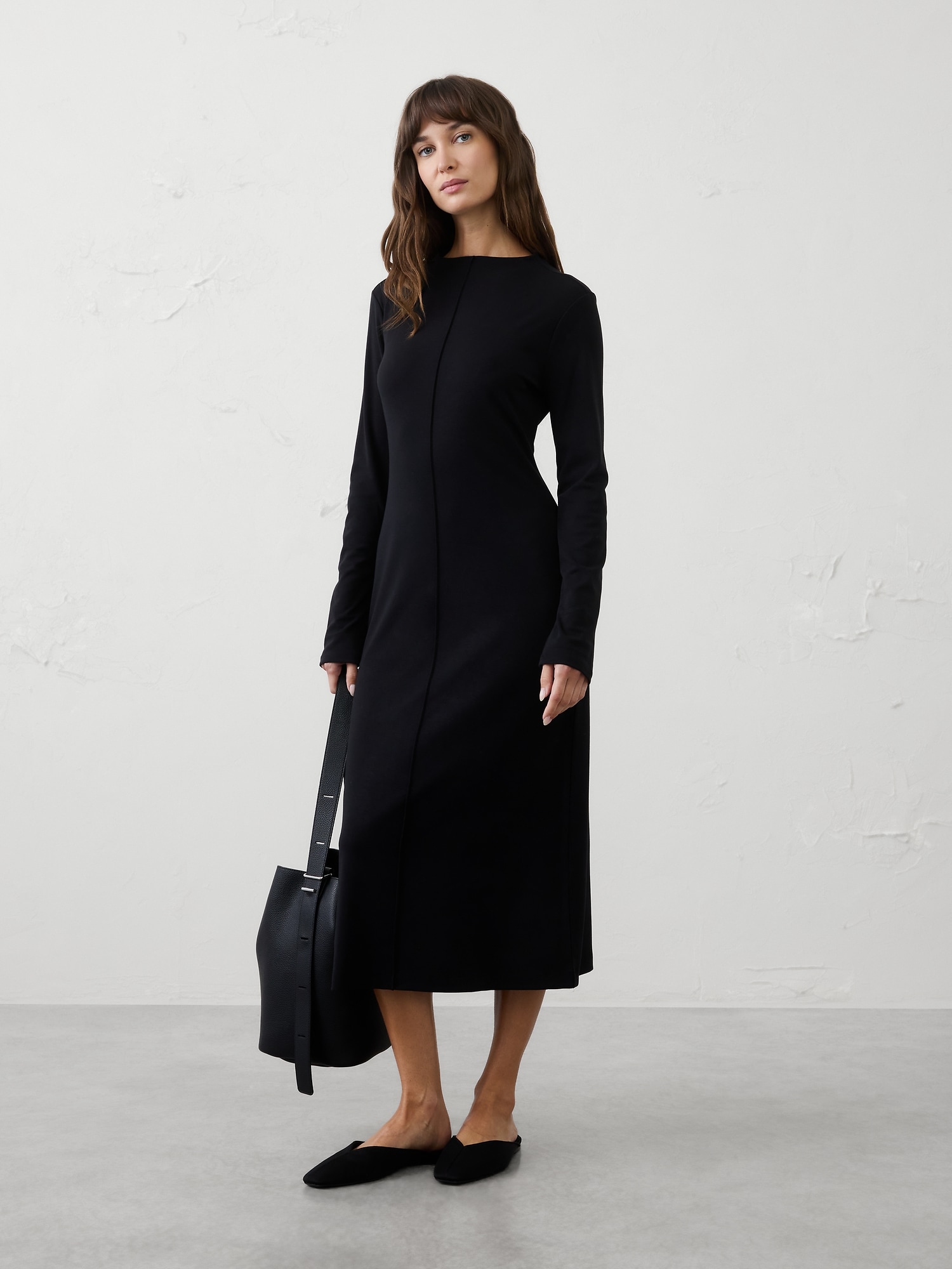 Cozy Ribbed Knit Midi Dress