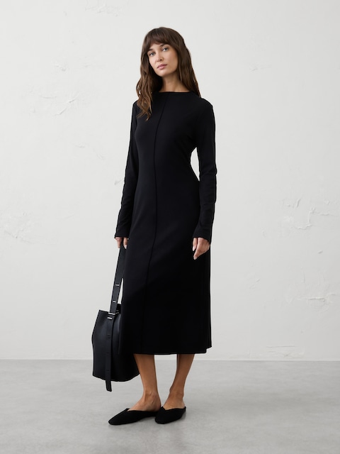Cozy Ribbed Knit Midi Dress