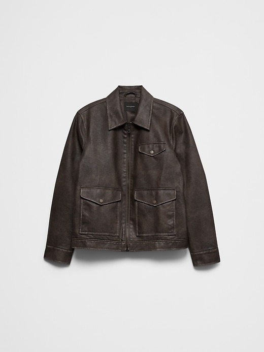 Vegan Leather Zip Jacket | Banana Republic Factory