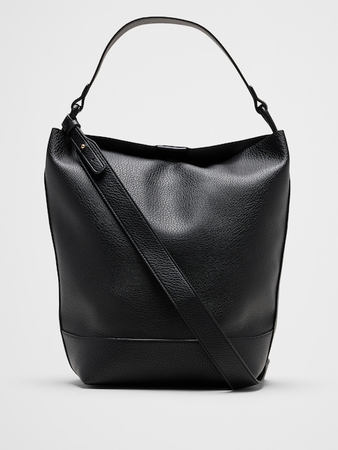 Vegan Leather Suede Bucket Tote