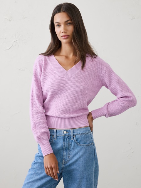 Texture V-Neck Sweater