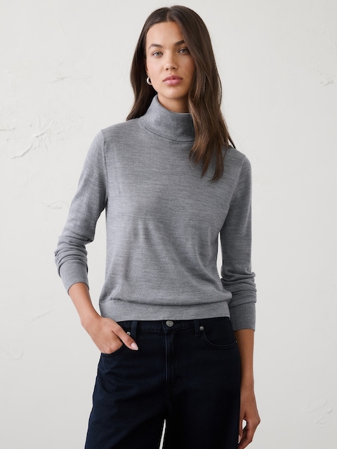 Merino Wool Turtle-Neck Sweater