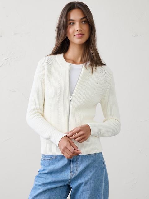 Cotton Bomber Sweater