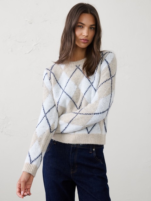 Plush Chunky Argyle Sweater