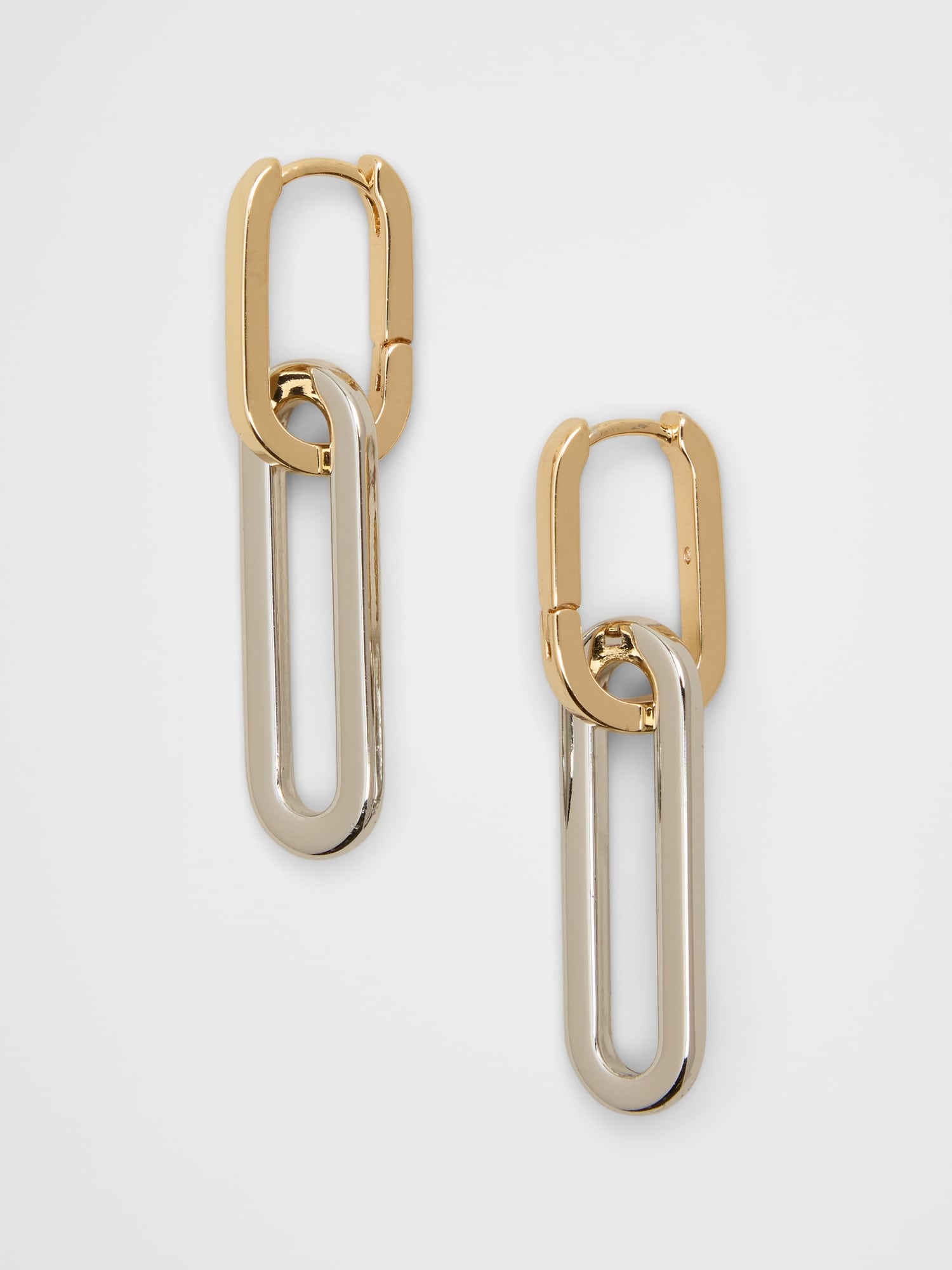 Image number 1 showing, Mixed Metal Paperclip Drop Earrings