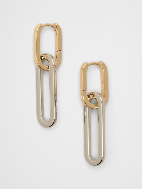 Mixed Metal Paperclip Drop Earrings