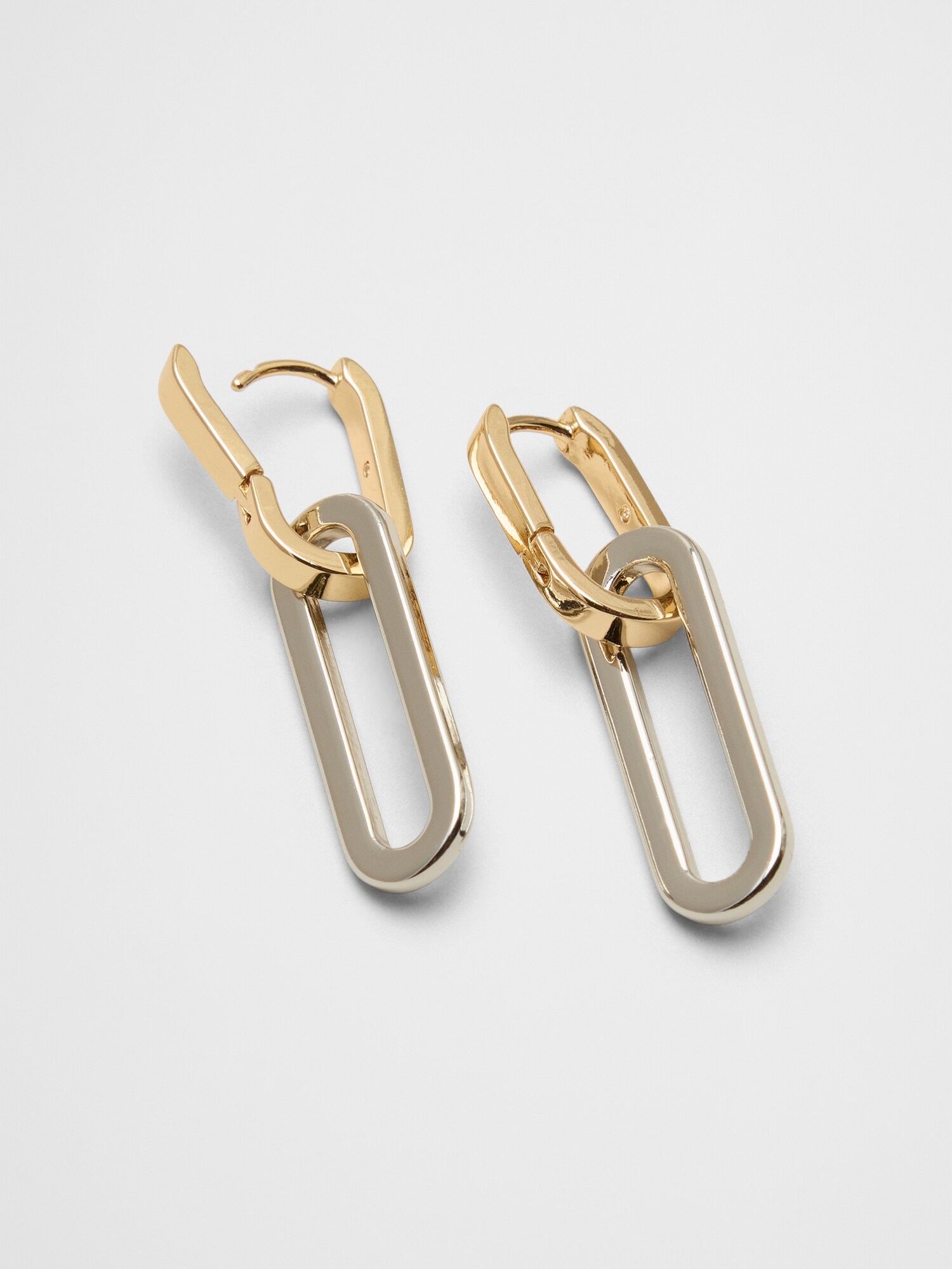 Image number 2 showing, Mixed Metal Paperclip Drop Earrings