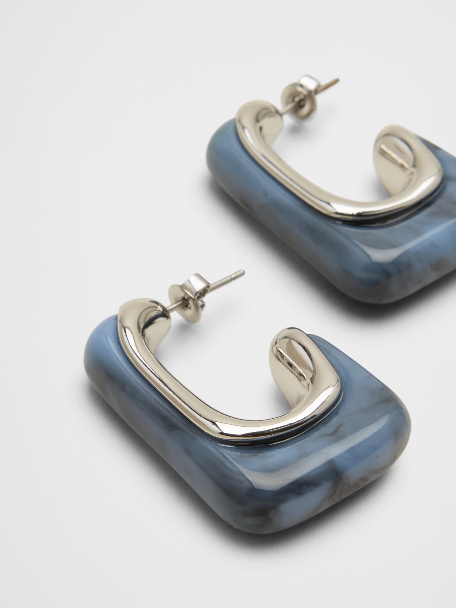 Image number 2 showing, Squared "J" Resin Earrings