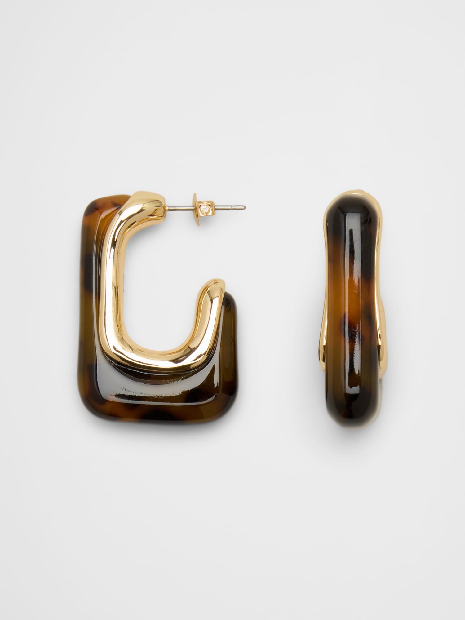 Image number 1 showing, Squared "J" Resin Earrings