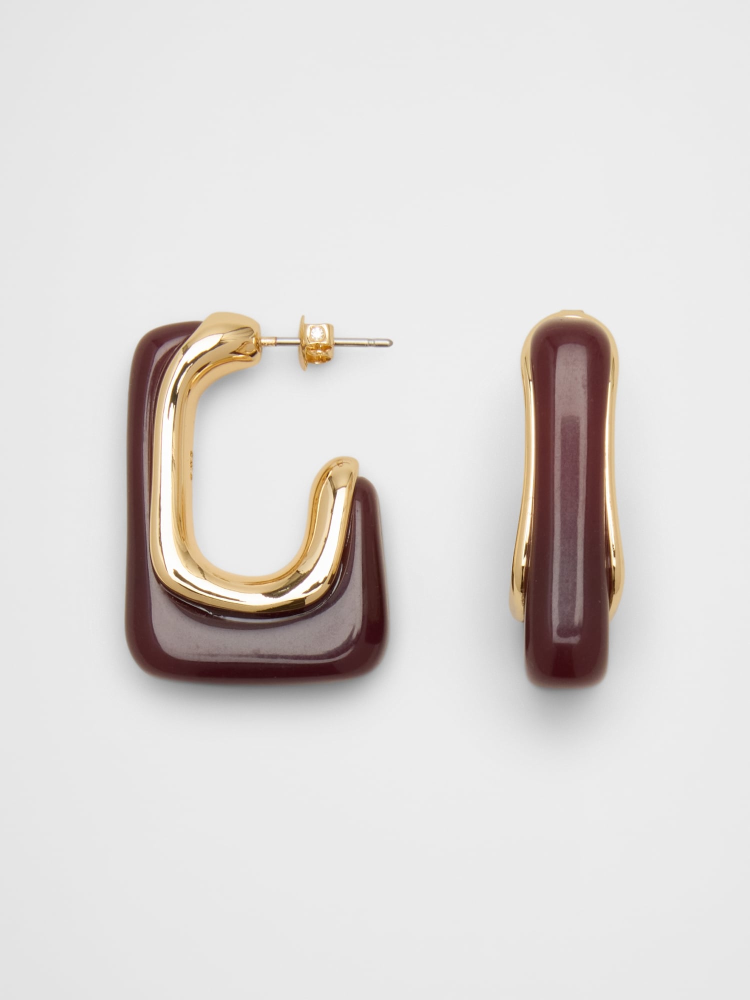 Image number 1 showing, Squared "J" Resin Earrings
