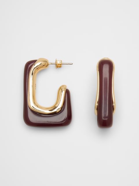Squared "J" Resin Earrings