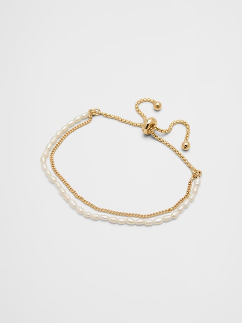 Pearl Seed Bead Layered Pull-Thru Bracelet