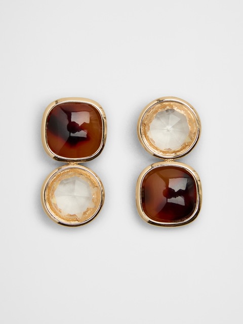 Two-Tone Faceted Earrings