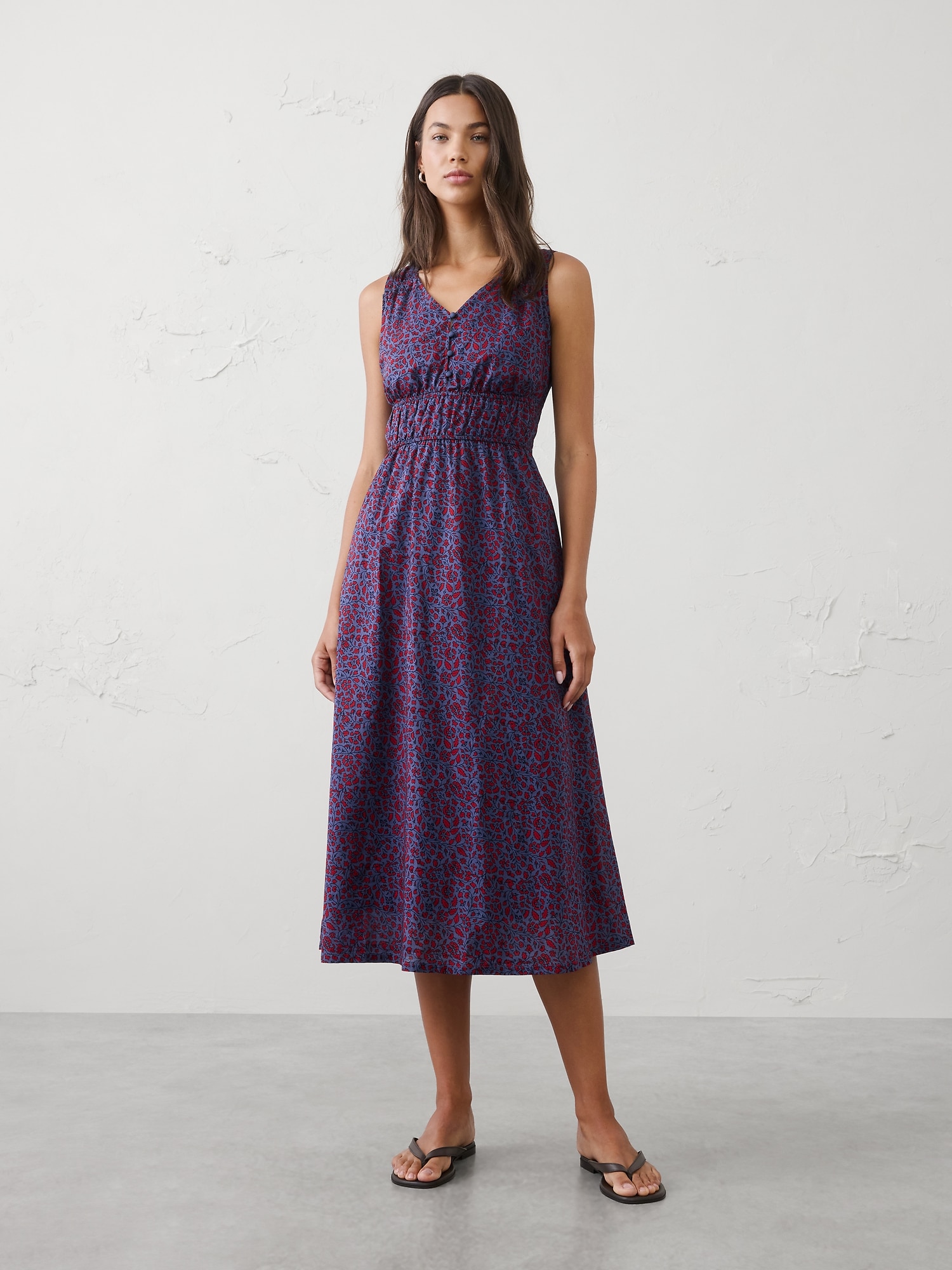Image number 1 showing, Elastic Detail Midi Dress