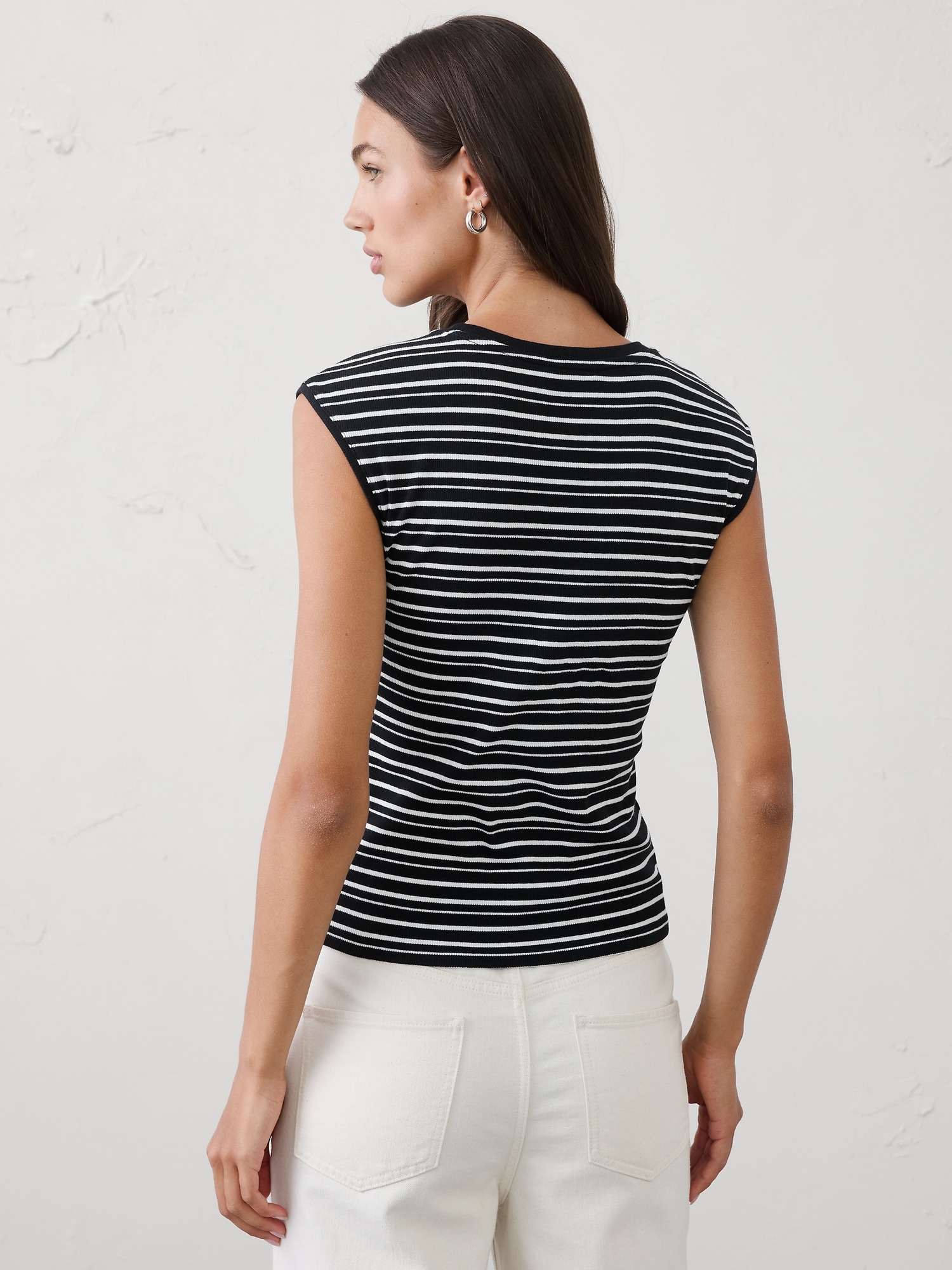 Image number 2 showing, Ribbed Cap-Sleeve T-Shirt