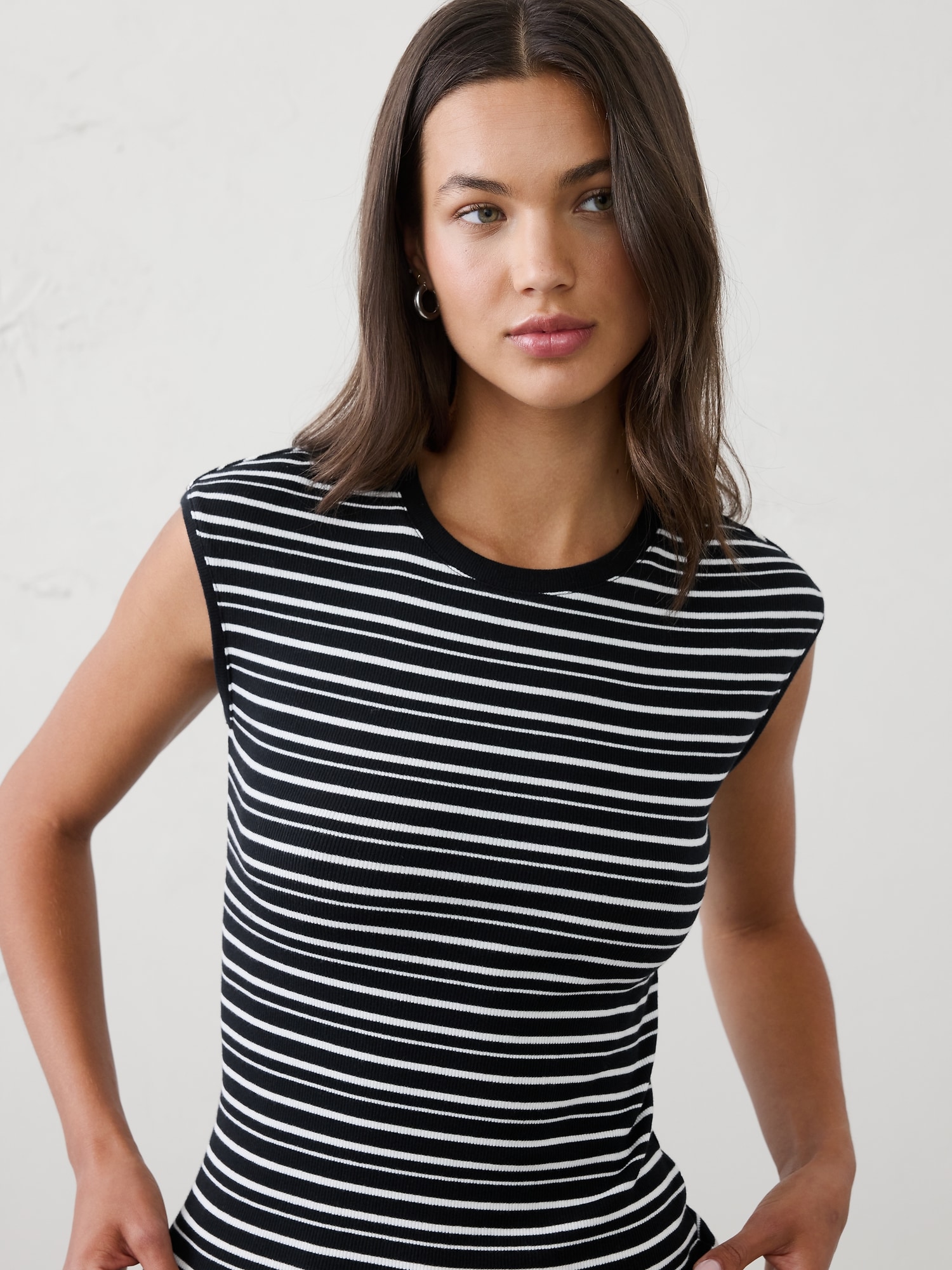Image number 3 showing, Ribbed Cap-Sleeve T-Shirt