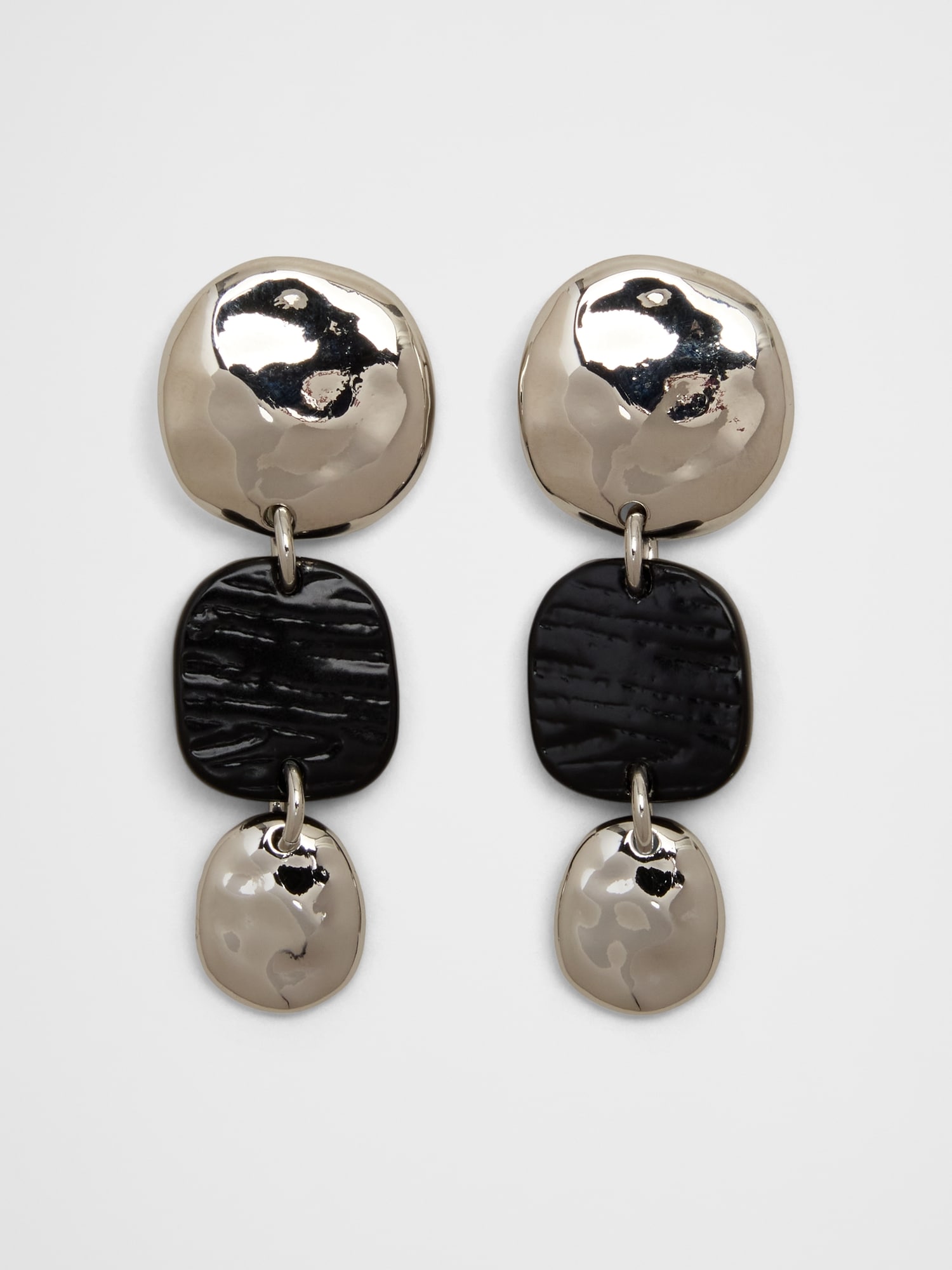 Image number 1 showing, Mixed Media Organic Coin Drop Earrings