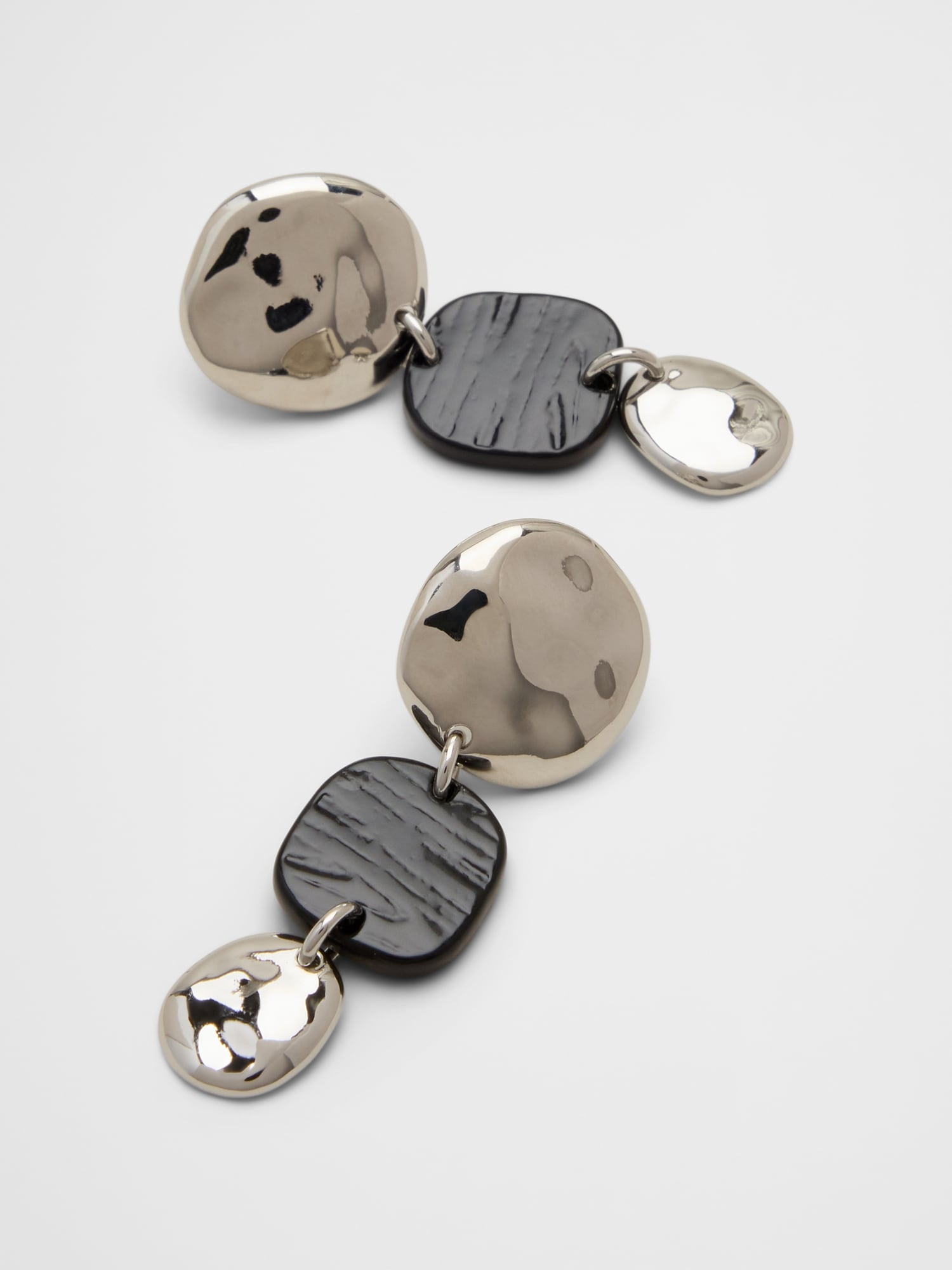 Image number 2 showing, Mixed Media Organic Coin Drop Earrings