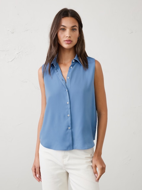 Silky Collared Top