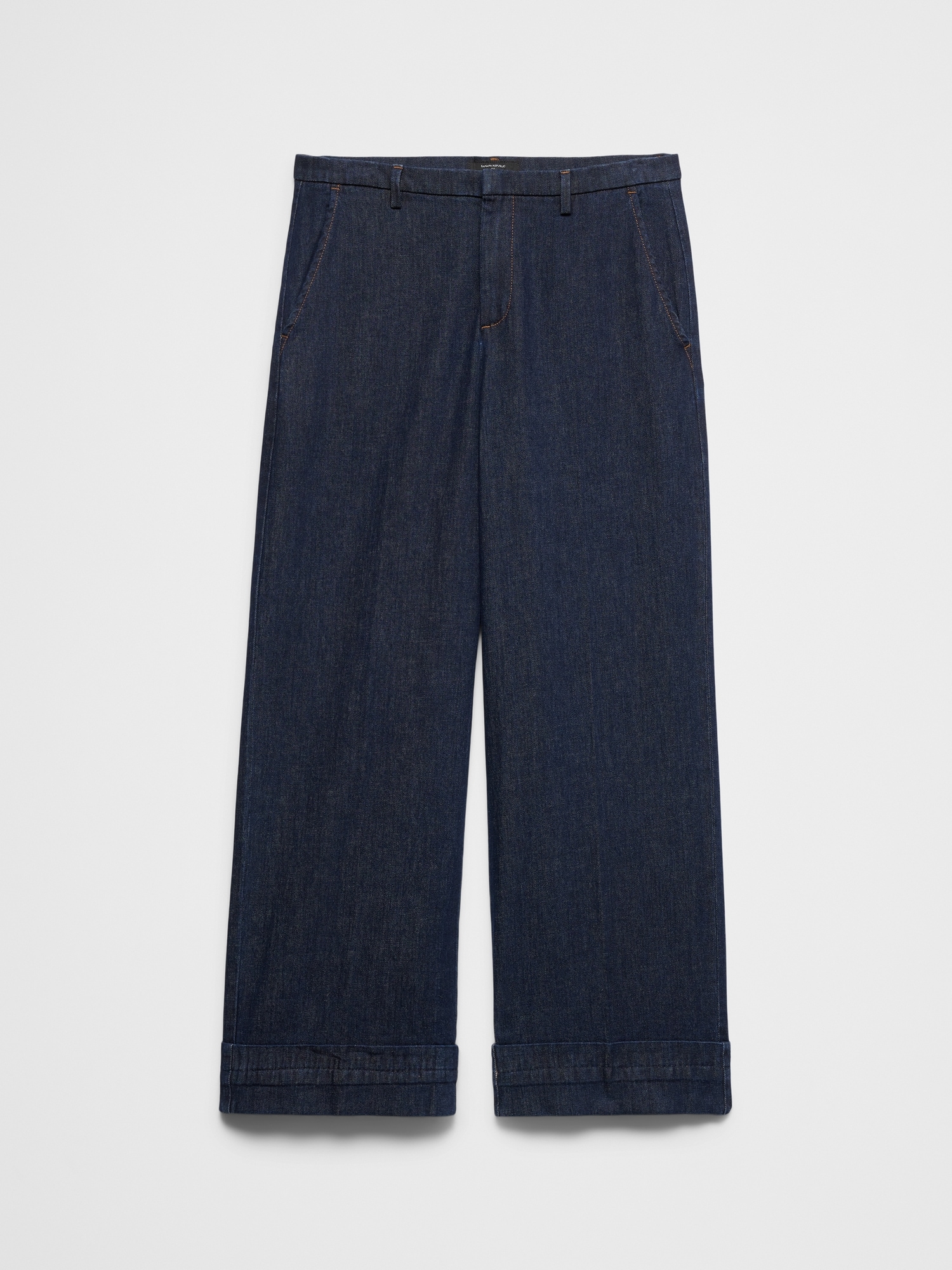 Image number 4 showing, Wide-Leg Mid-Rise Cuffed Jean
